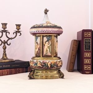ANTIQUE Lipstick Music Box Carousel - Reuge